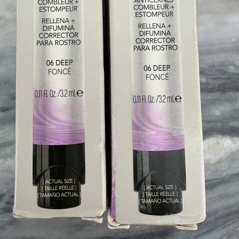 Lot of 2 Revlon Youth FX Fill Blur Concealer 06 Deep 0.11oz New Boxed